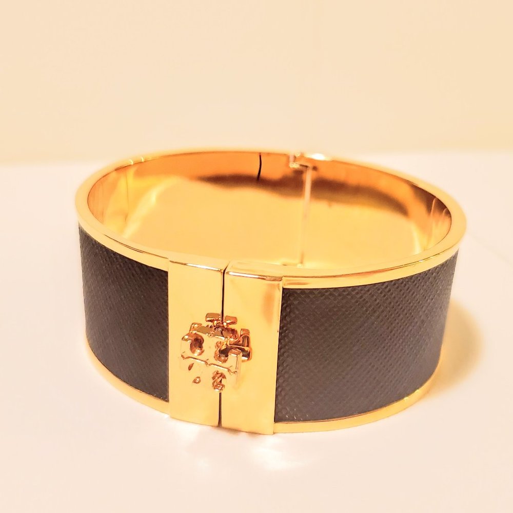 Tory Burch Skinny Leather Inlay Cuff Bracelet